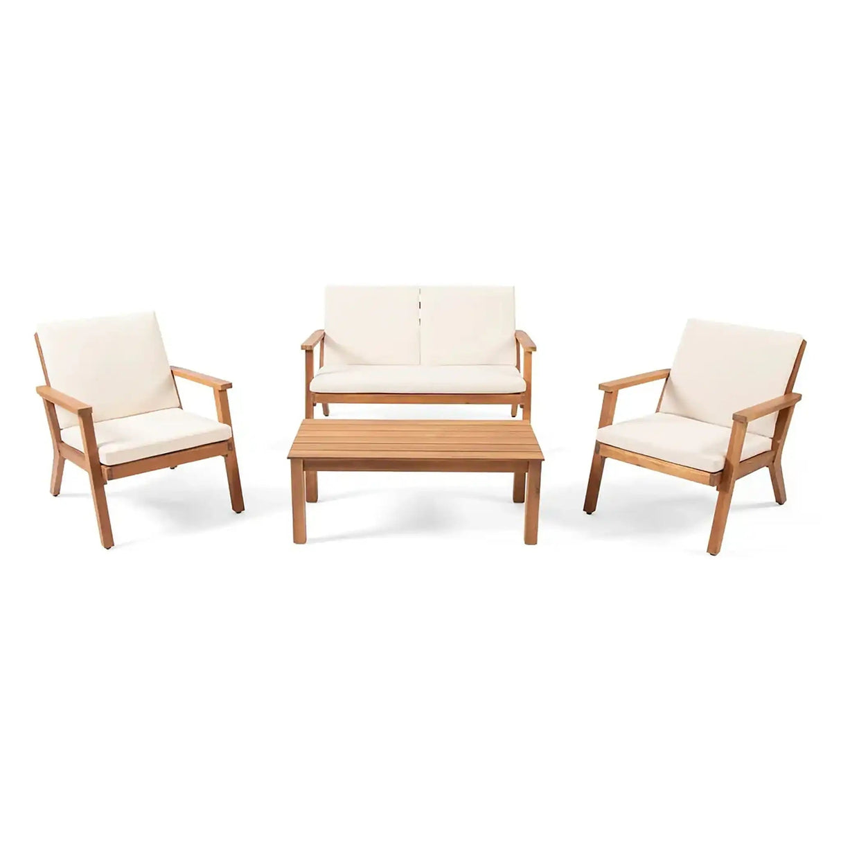 Avacyn - Outdoor Acacia Wood 4 Seater Chat Set With Cushions