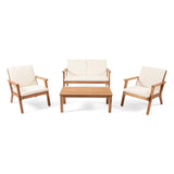 Avacyn - Outdoor Acacia Wood 4 Seater Chat Set With Cushions