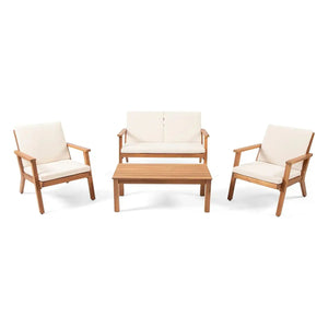 Avacyn - Outdoor Acacia Wood 4 Seater Chat Set With Cushions