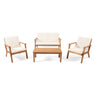 Avacyn Outdoor Acacia Wood 4-Seater Chat Set with Cushions