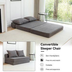 Foldable Sofa Bed Sleeper Lounge Chair with Pillow