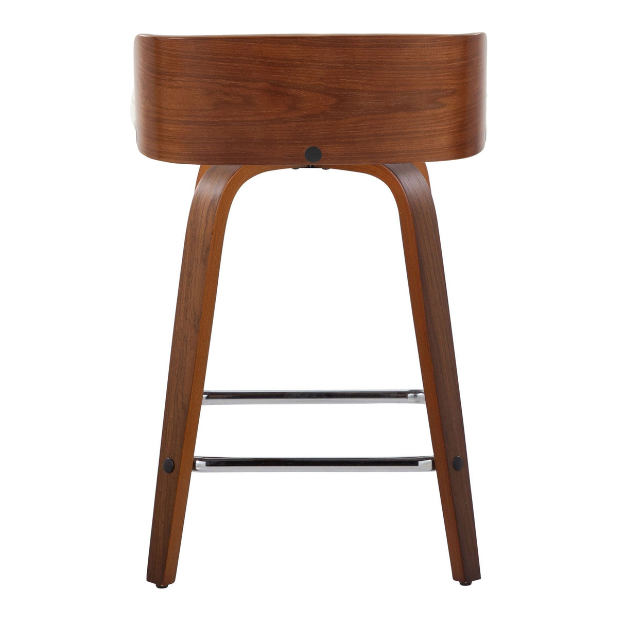 Maya - Mid Century Modern Fixed Height Counter Stool With Swivel With Square Footrest (Set of 2)