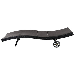 K&K 80'' Patio Wicker Chaise Lounge Chairs Set of 2