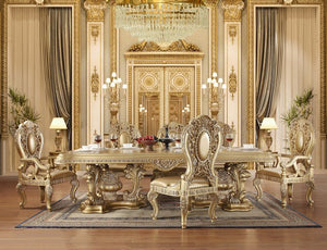 Seville - Dining Table With Pedestal Base - Gold