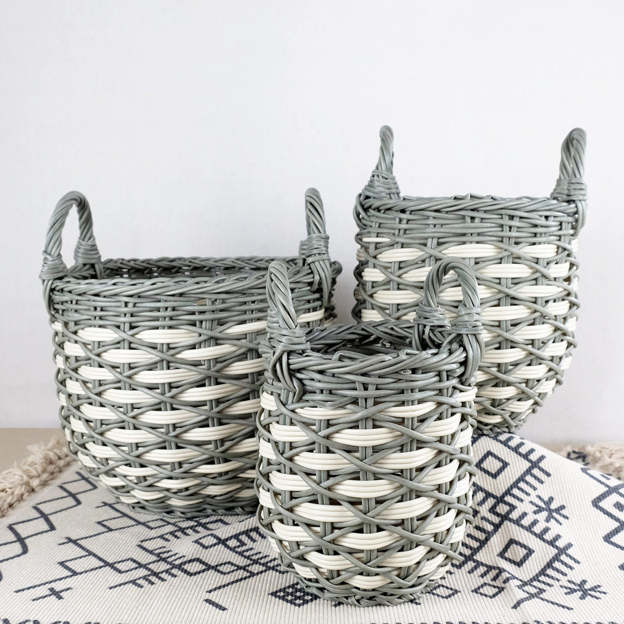 The Hand-Woven Multi-Use Resin Wicker Basket Trio