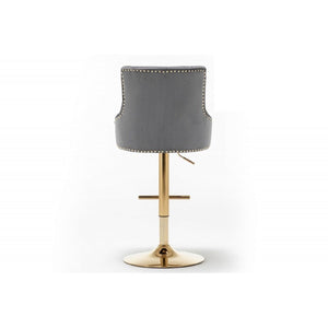 Adjustable Swivel Bar Stool With Nailhead Trim (Set of 2)