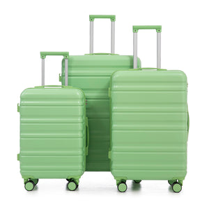 HIFINE Tourist 3-Piece Spinner Wheel Luggage Set in Green