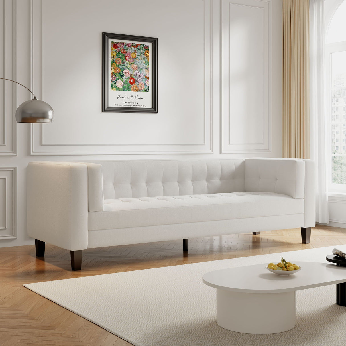 3 Seater Upholstered Tufted Sofa