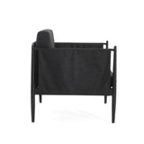 Dawson Outdoor Patio 2pcs Black Aluminum Club Chair Set with Water-Resistant Cushions