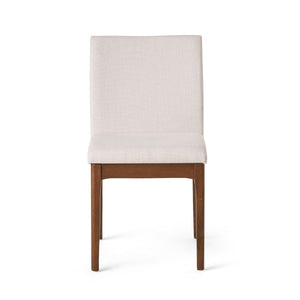 5 Piece Dining Set With Table And Upholstered Chairs - Light Beige / Walnut
