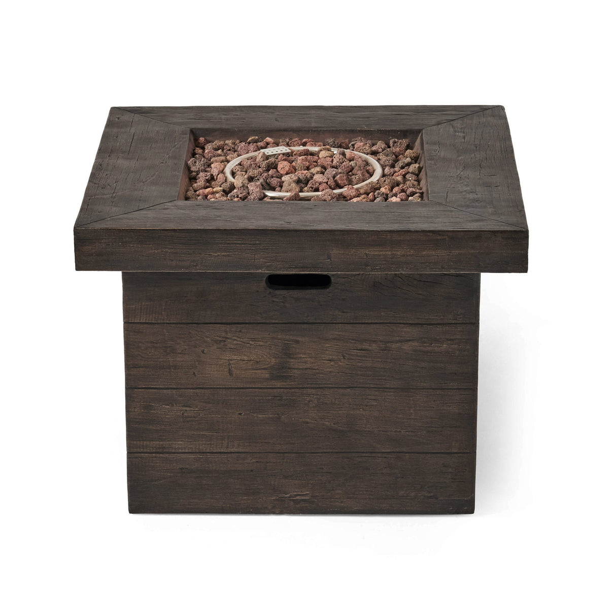 Anchorage 32'' Wood Square MGO Fire Pit Brown - 40,000 BTU