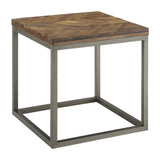 Lorenzo Chevron Acacia Wood & Metal Table Collection