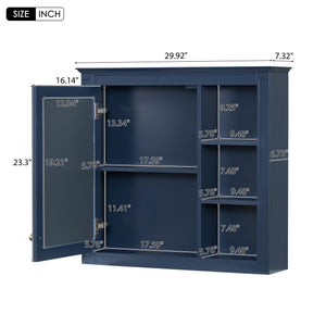 Bathroom Vanity With Top Sink, 2 Doors And 3 Drawers, Freestanding Set With Mirror Cabinet
