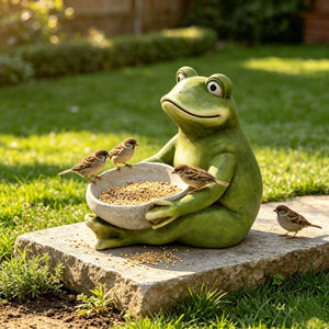 14-Inch Moss Frog Sculpture