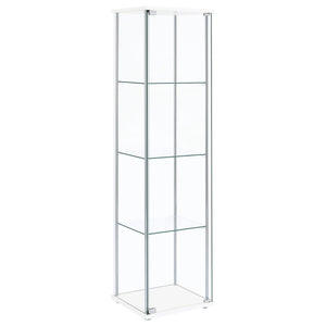 Bellatrix 3-shelf Clear Glass Curio Cabinet White
