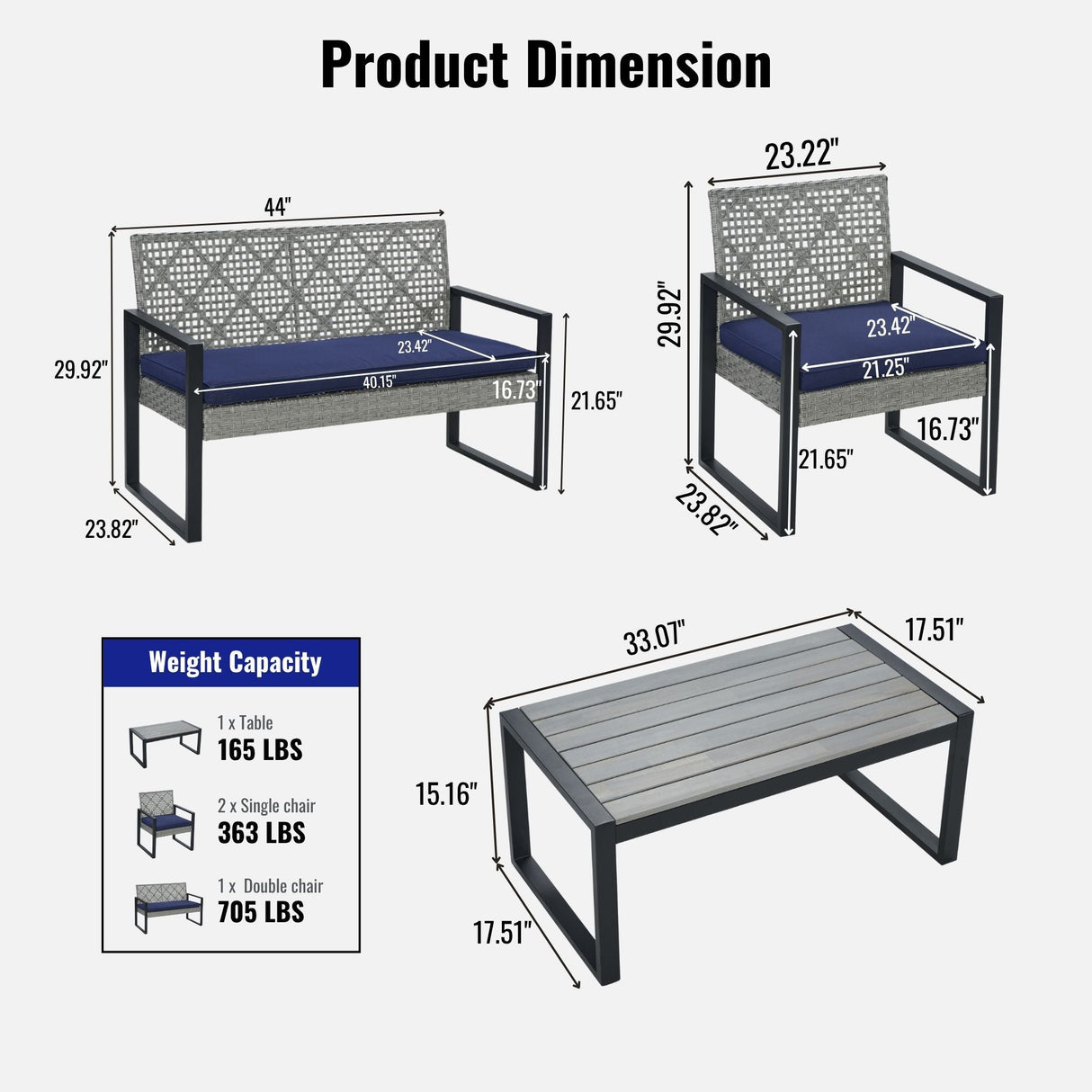 4-Piece Patio Furniture Set