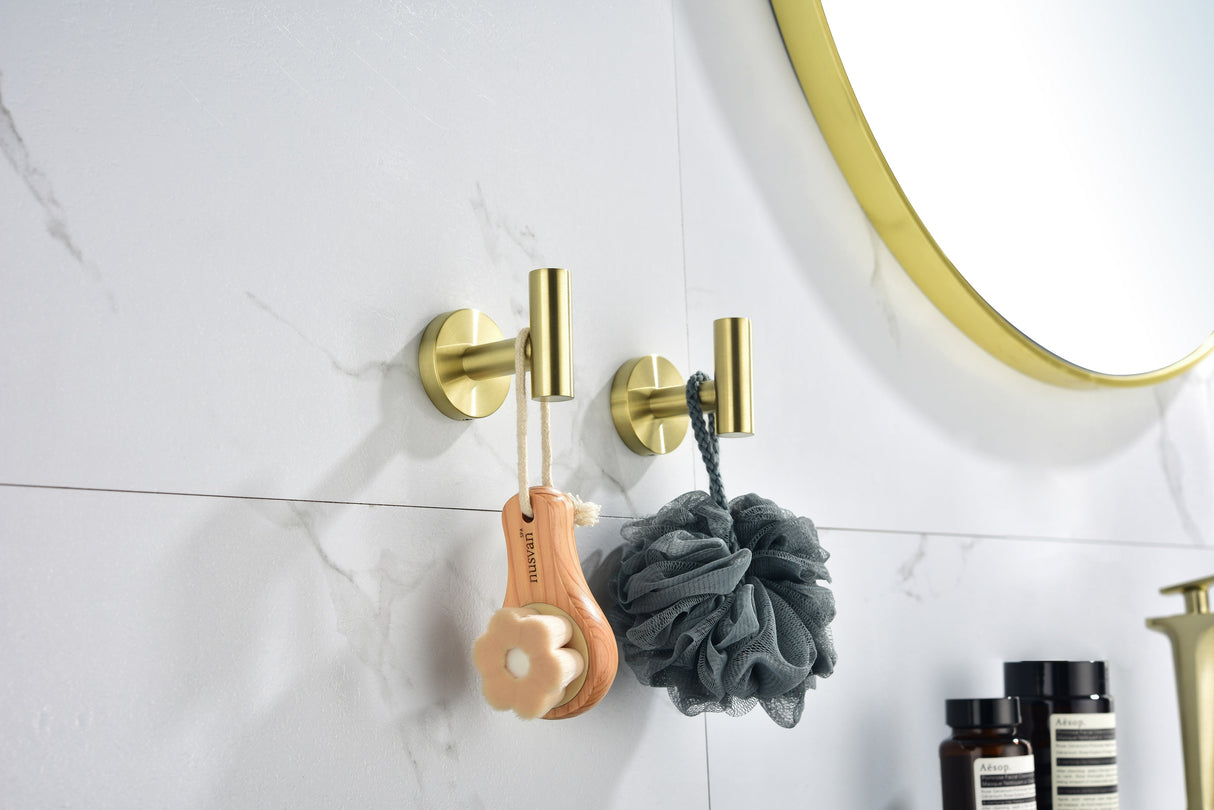 6-Pack Wall-Mounted Stainless Steel Bathroom Towel Hooks