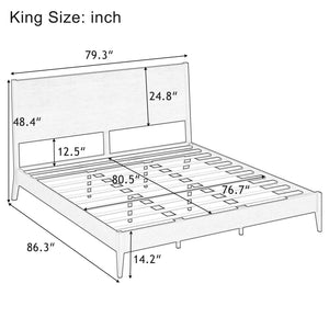 Modern Sled Platform Bed Frame With Slats