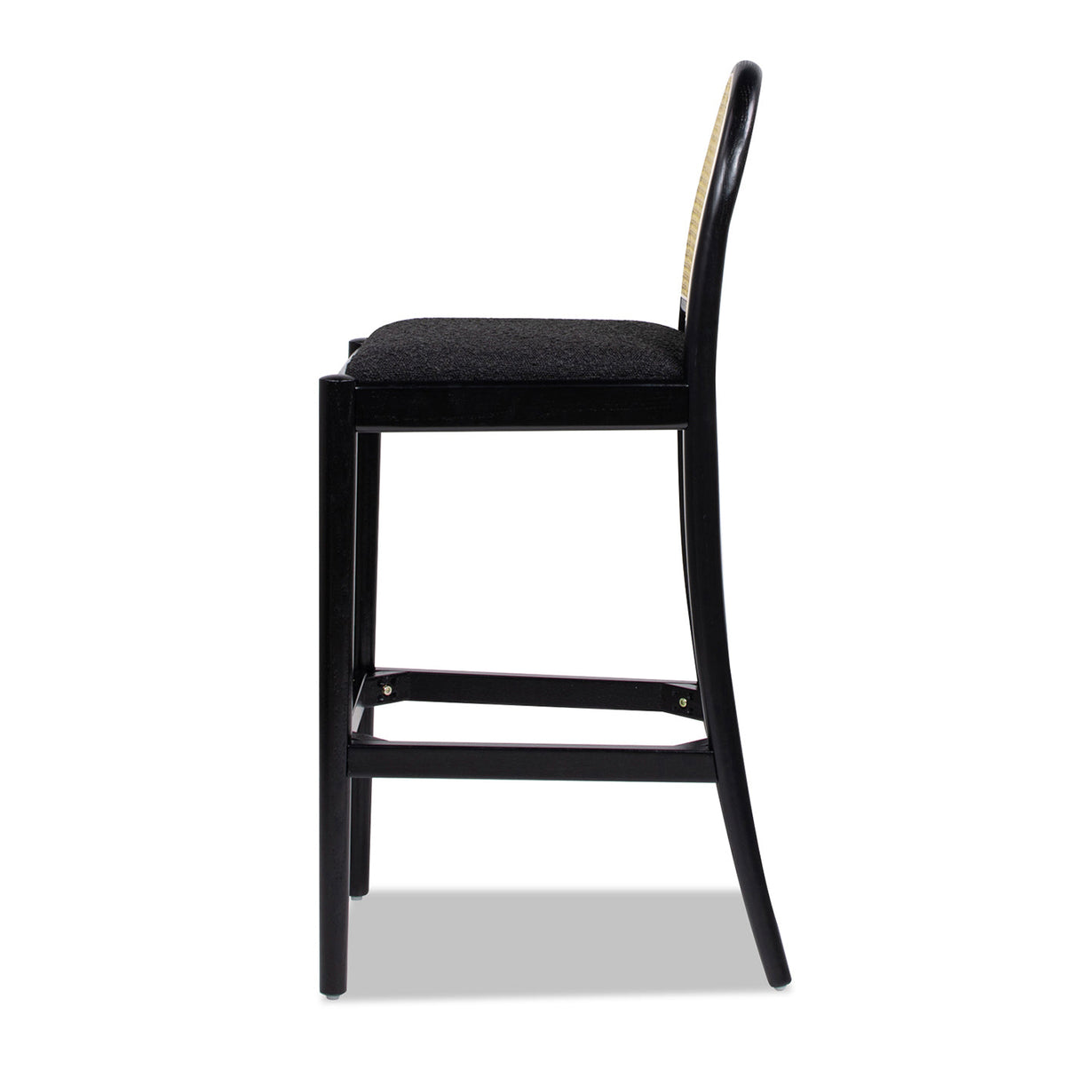 Arlin Upholstered Stool with Curved Back and Footrest, Set of 2