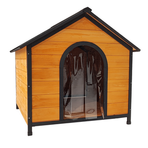 XPT088 Wearable and Strong Wooden Dog House with Metal Bowls and Toy Box