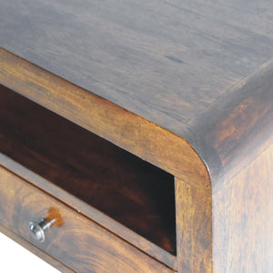 Chunky Chestnut Floating Bedside, 1-Drawer, 1 Open Slot