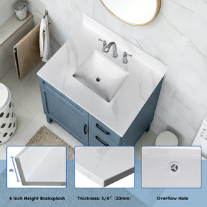 31-Inch Quartz Bathroom Vanity Top