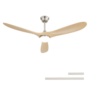 Smart Ceiling Fan with Lights and Quiet DC Motor - Light Brown, Black, or Dark Brown