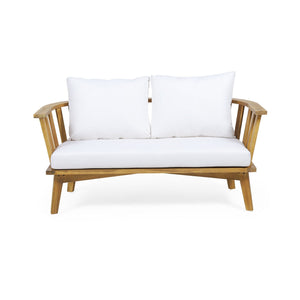 Patio Furniture Set, Outdoor Acacia Wood Patio Club Chair With Table