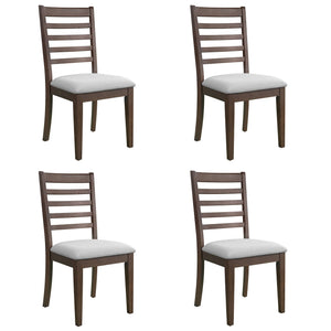 Upholstered Armless Chairs With High Ladder Back