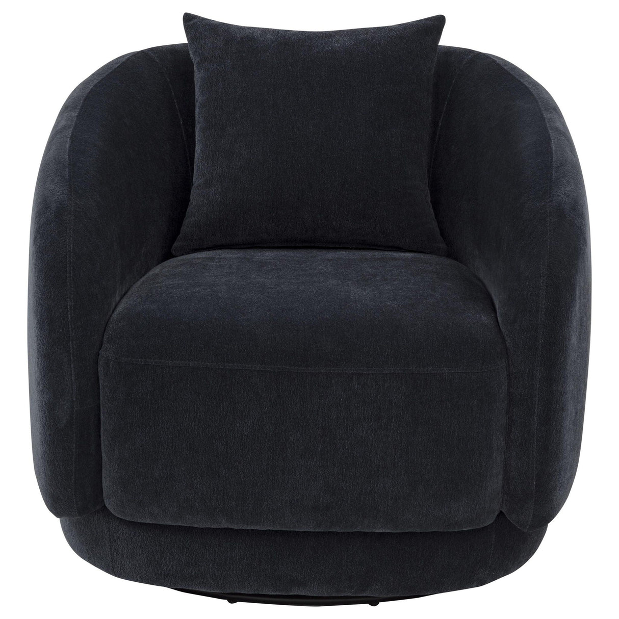 Arnaud Chenille Upholstered Swivel Accent Chair Navy