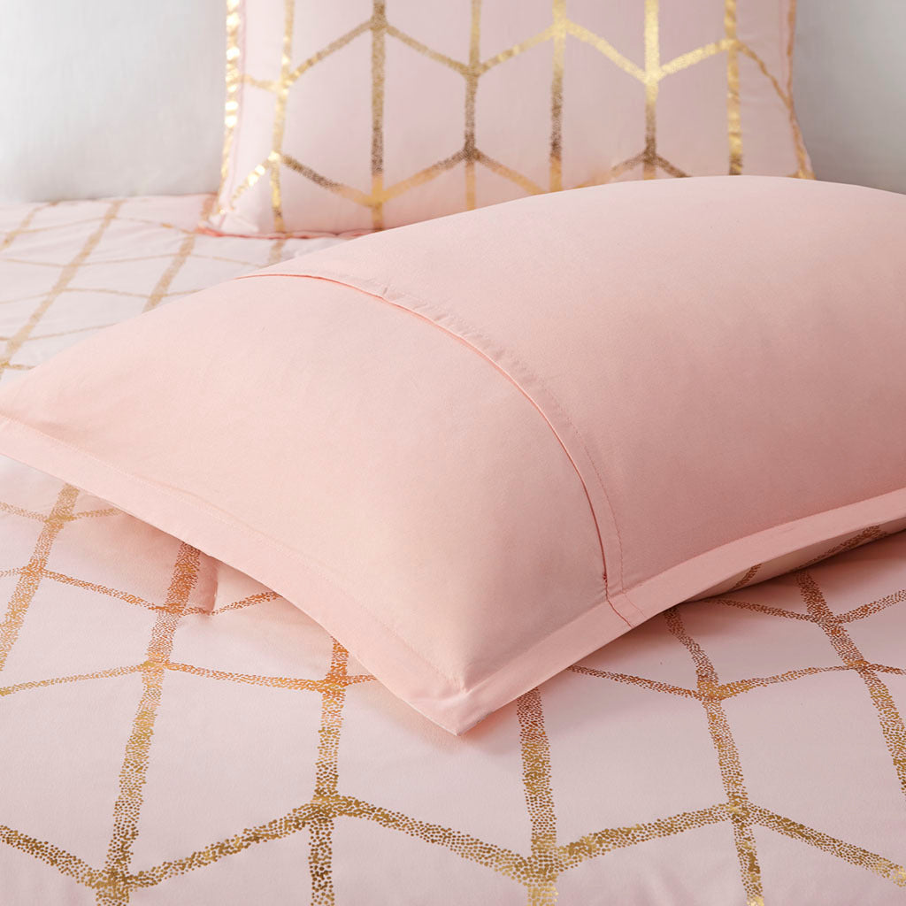 Metallic Full/Queen Printed Comforter Set