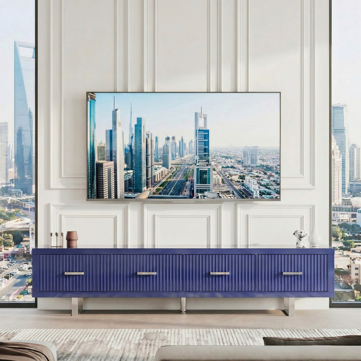 TV Stand With Slatted Drawers