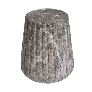 Outdoor Cleme Carved Side Table, Brown End Table