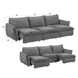 Power Sofa With Sleeper with Power Reclining - Gray