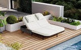 TREXM Outdoor Daybed with Adjustable Backrest