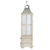 Wooden Candle Lantern DecorativeHurricane Lantern Holder - Ivory