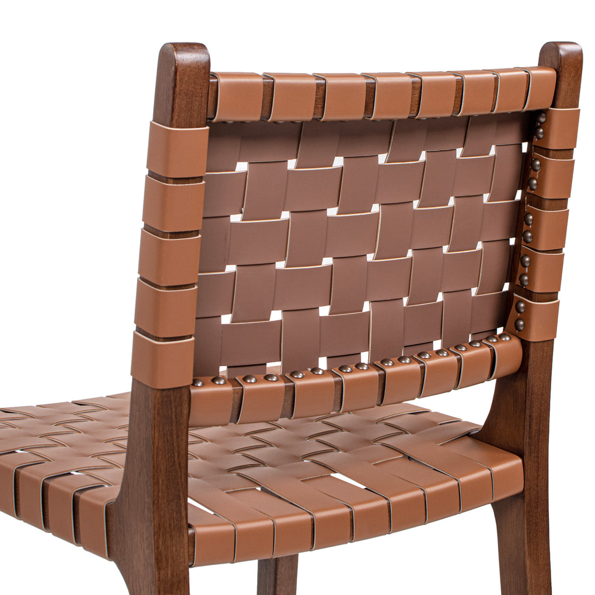 Andre  Woven Leather Counter Stool