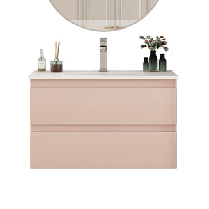32-Inch Wall-Mounted Bathroom Vanity With Sink Combo