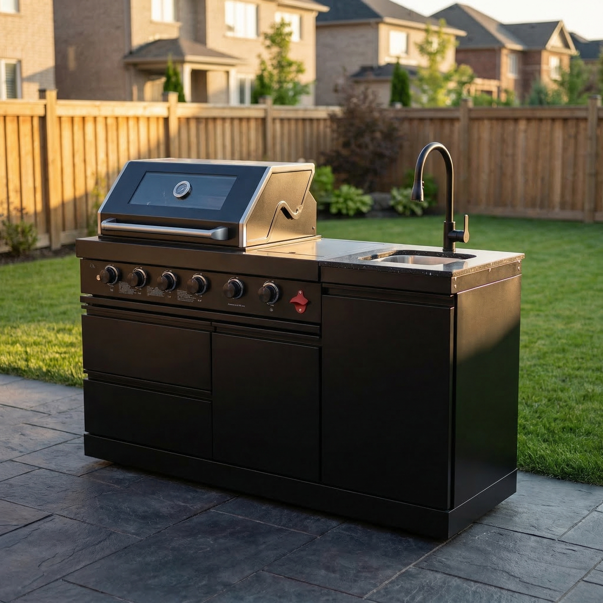 65.4-Inch Deluxe Stainless Steel Propane Gas Outdoor Kitchen Grill