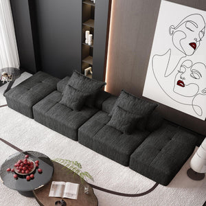 Modern Oversized Modular Sectional Sofa with Pillows - Multiple Colors