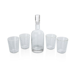Ambassador Whiskey Box with Decanter and 4 Lowball Glasses