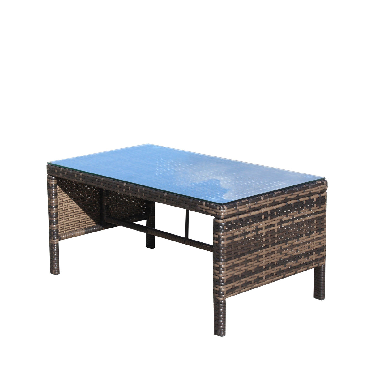 Outdoor Patio Furniture 3-Piece Conversation Set (Beige Cushion)