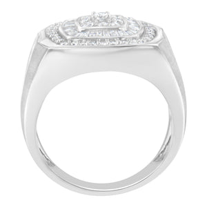 14K White Gold Men's 1 CTTW Diamond Band Ring