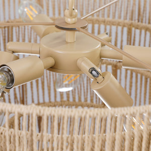 20' Modern 4-Layer Woven Hemp Rope Chandelier