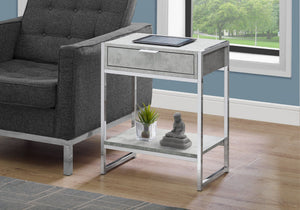 Accent Side Table With Storage Drawer And Spacious Tabletop