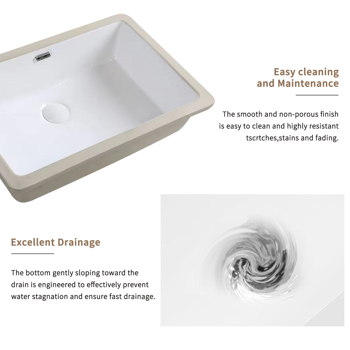 Rectangular Undermount Bathroom Sink