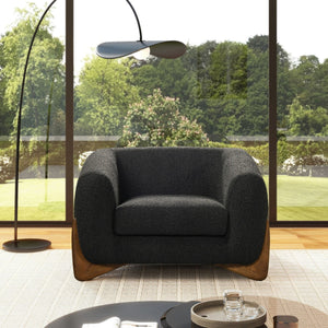 Sherpa Arm Chair with Removable Cushion - Black, White, Dark Green