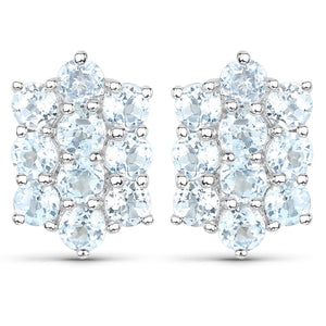 8.80 Carat Genuine Blue Topaz .925 Sterling Silver 3 Piece Jewelry Set (Ring, Earrings, and Pendant w/ Chain)