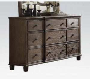 Baudouin Weathered Oak Dresser with 9 Spacious Drawers - Oak