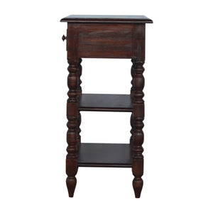 Solid Wood Turned Occasional Table, 1-Drawer